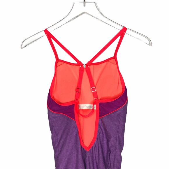 Speedo Heathered Clip Back One Piece Swim Purple 4 - Picture 6 of 11